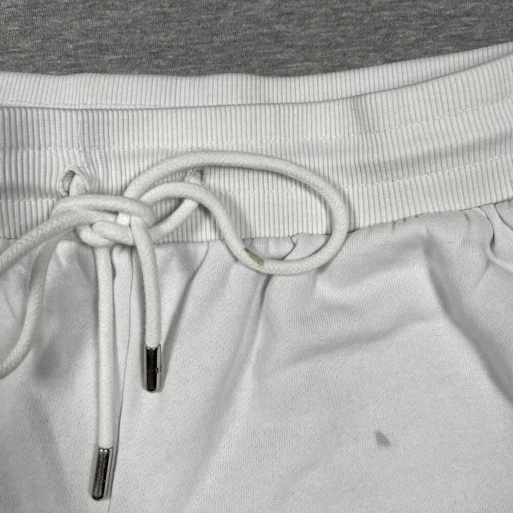 True Religion Sweat Shorts Womens Size S White French Terry Cotton Polyester